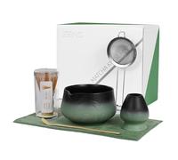 ZENS Matcha Tea Set with Bamboo Whisk, 6pcs Matcha Tea Ceremony Kit Includes Ceramic Bowl & (Chasen Holder), Whisk, Scoop, Sifter and Soft Towel for Matcha Latte, Making Usucha, Sage Green