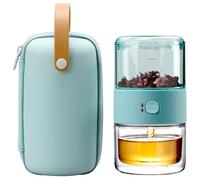 ZENS Modern Small Travel Tritan Tea Infuser Teapot, Smart One Touch Tea Maker for Loose Leaf Tea Steeper, Solo Simple Gong Fu Tea Strainers with Insulated Tea Cup for Hot Tea Diffuser, Tea Gifts
