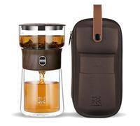 ZENS Modern Tea Pot infusers for Loose Tea, Smart One Touch Drip Tea Maker for Loose Tea Diffusers, Magic teapot with 200ml Insulated Mug and Portable Carry Case for Tea Lovers Gifts