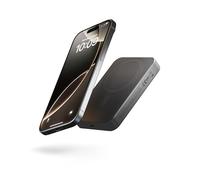 Zens Slim Aluminium Power Bank Qi2 10k mAh, MagSafe 15W Wireless Charger for iPhone and AirPods, Includes 30 cm USB C-C Cable, Black