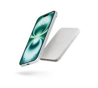 Zens Slim Aluminium Power Bank Qi2 5k mAh, MagSafe 15W Wireless Charger for iPhone and AirPods, Includes 30 cm USB C-C Cable, White