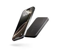 Zens Slim Aluminium Power Bank Qi2 5k mAh, MagSafe 15W Wireless Charger for iPhone and AirPods, Includes 30 cm USB C-C Cable, Black