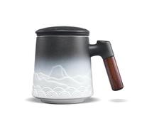 ZENS Tea Infuser Mug with Lid, 500ml Tea Cup for Loose Leaf Tea, White