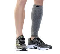 Zensah Calf/Shin Compression Sleeve - Made in the USA Single Leg Compression Sleeve for Shin Splint Relief, Recovery, Running, Heather Grey, S-M