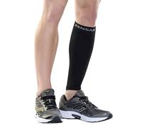 Zensah Calf/Shin Compression Sleeve - Made in the USA Single Leg Compression Sleeve for Shin Splint Relief, Recovery, Running, Black, XS-S