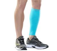 Zensah Calf/Shin Compression Sleeve - Made in the USA Single Leg Compression Sleeve for Shin Splint Relief, Recovery, Running, Aqua, S-M