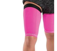 Zensah Thigh Compression Sleeve - Support for Pulled Hamstring, Quad Strain, Groin Compression Wrap for Men and Women (Large, Neon Pink)