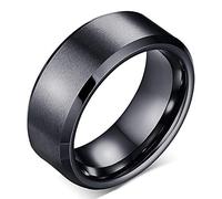 ZENSE - Brushed black ring for men ZR0162