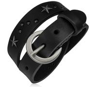 ZENSE - Genuine leather star stud double wrap belt buckle bracelet men ZB0122-A