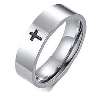 ZENSE - Latin cross ring for men in silver steel ZR0167
