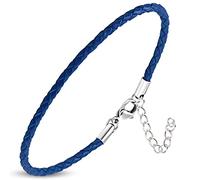 ZENSE - Man navy blue leather bracelet ZB0243 [wrist fit with 5cm extension]