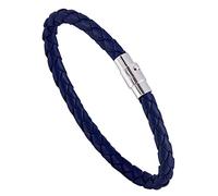 ZENSE - Men's Braided Leather Bracelet in Navy Blue ZB0356