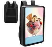 ZenSeFarin 21.5/23.8/27 / 32 inch Digital Advertising Backpack 1000 nits brightness digital backpack display,1920 * 1080 Resolution Ratio,USB and HDMI Ports USB flashdrive for Any Outdoor 27in