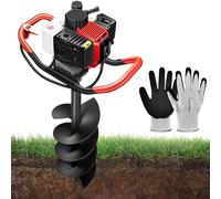 ZenSeFarin 4 Stroke Gasoline Post Hole Digger,Auger Post Hole Digger with 3 Drill Bits,2.3hp Petrol Earth Auger Fence Post Ground Hole Borer Digger,Auger Digging Machine Set,Post Hole Digger 30cm