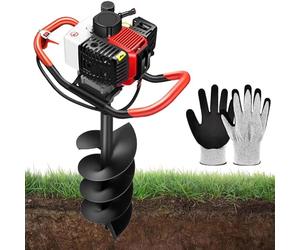 ZenSeFarin 4 Stroke Gasoline Post Hole Digger,Auger Post Hole Digger with 3 Drill Bits,2.3hp Petrol Earth Auger Fence Post Ground Hole Borer Digger,Auger Digging Machine Set,Post Hole Digger 25cm