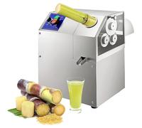 ZenSeFarin 400W Electric Sugarcane Juicer 3 Rollers Sugar Cane Press Machine Commercial Sugar Cane Juice Extractor Auto Roller Pressure Adjustment Vertical Juice Squeezer 660lbs/h
