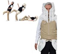 ZenSeFarin Reusable airbag Jacket Elderly Prevent Fall Smart airbag Vest With APP To View Exercise Data For Outdoor Use,Comprehensive Protection for the Elderly from Falling MaleKhaki-XXXL