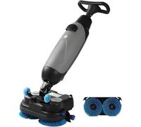 ZenSeFarin Walk Behind Floor Scrubber Dryer,17" Scrub Path, 2x250W Brush Power & 4.5L+7.5L Dual Tanks,Coverage 13000 Sqft/H,for Wooden Floors,Tiles,Terrazzo,Marble,Cement Floors Grey
