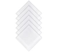 Zenssia Men's Pure Cotton Handkerchiefs with Hem, Bulk Set Hankies, White, 6 Pcs, one size