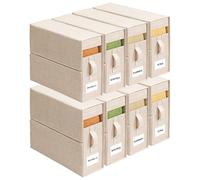 ZenStorage Sheet Organizers and Storage for Linen Closet, 8Pack Beige