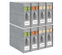 ZenStorage Sheet Organizers and Storage for Linen Closet, 8Pack Grey