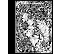 Zentangle Cover School Notebook - Wide Ruled: 100 Lined Pages | Black & White Aesthetic Journal for Students, Notes, Class & Everyday Writing