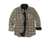 ZENTHACE Men's Warm Sherpa Lined Plaid Shirt Jacket, Whispering Woods, X-Large