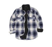 ZENTHACE Sherpa Fleece Lined Flannel Jacket for Men Plaid Shacket Fall Winter Outdoor Work Warm Overshirt Coat OB Tartan XL