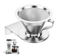 ZenTiky Stainless Steel Coffee Funnel Holder Set for Technivorm Moccamaster KBGV 53900 Series, Replace Plastic #4 Filter Cone, 2-in-1 Reusable Dripper for Mug & Carafe, Dishwasher Safe, Eco-Friendly