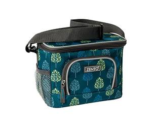 Zento Woodland Cool Bag|3.5L capacity|5hrs| Holds Up To 6 Cans| Sunburst Design, Insulated Lining & Ripstop Fabric Keeps Your Snacks Fresh-Travel/Camping/Picnic | Green