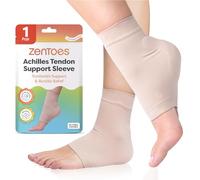ZenToes Achilles Tendon Heel Protector Compression Padded Sleeve Socks for Bursitis, tendonitis, Tenderness - 1 Pair
