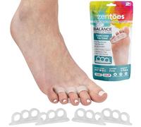 ZenToes Hammertoe Corrector Gel Toe Straighteners with 3 Separator Loops - Realign Bent, Crooked, Curled, Claw, Hammer Toes - Cushion Crest for Men and Women - Firm Support, Clear