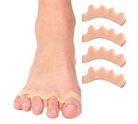 ZenToes Silicone Toe Spacers and Separators for Correct Toe Alignment, Bunion Relief, Hammertoe Straightener, Gel Orthopedic Corrector - 2 Pairs (Beige)