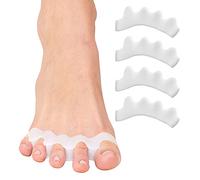 ZenToes Silicone Toe Spacers for Correct Toe Alignment, Bunion and Hammertoe Straighteners - 2 Pairs (White)