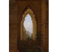 Zentoy Famous Posters And Prints Art Print Images Gothic Window in the Ruins of the Oybin Monastery by Carl Gustav Carus for Home Decor 60x90cm