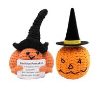 Zentrium Pumpkin Decor Crochet, Handmade Crochet Pumpkin Dolls, Emotional Support Gifts, Autumn Harvest Decorations, Crochet Stuff for Office Desk, Pumpkin Decor Gift for Women & Friends(Style 2)