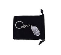 Zentron Crystal Collection: Gemstone Point Keychain with Velvet Bag (Clear Quartz)