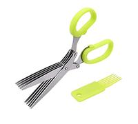 ZENVALY Herb Scissors, Multipurpose 5 Blade Kitchen Scissor, Stainless Steel Herb Cutter Scissors, Chopper Scissors, with Cleaning Comb, for Chopping Basil Chive Parsley Vegetable
