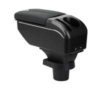 ZENVI Armrests Compatible with OPEL Vauxhall Adam 2013-2019 | Black Style,Double Door Style,Armrests,Center Console Organizer Box,Usable for Elbow Support