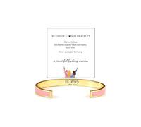 ZenVib Be Kind Of A B Bracelet For Women, Hidden Message Stainless Steel Opening Cuff Color Bangle Inspirational Friendship Gifts Jewelry, M, Stainless Steel, no gemstone