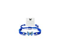 ZenVib Blue Friendship Bracelets For Women, Always Believe In Yourself Adjustable Woven Butterfly Sister Simplicity Gifts Jewelry, M, String, no gemstone