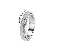 ZenVib Cats Eye Spinner Fidget Ring for Women (Textured Silver, 10)
