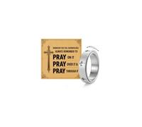 ZenVib Christian Spinner Fidget Cross Prayer Band Ring | 6mm Rotating,Stainless Steel, Anxiety Stress Relief, Men & Women, Minimalist Design, Includes Message Card, Jewelry Gift