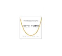 ZenVib Fck Trump Morse Code Necklace For Women, Funny Hidden Message Stainless Steel Beads Series Adjustable Inspirational Motivational Gifts Jewelry, M, Metal, No Gemstone