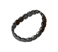 ZenVib Hematite Bracelet For Men, Natural Power Stone Adjustable Elastic Stylish Design Enhancing Vitality Gift Jewelry, M, Stone, no gemstone