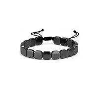 ZenVib Hematite Bracelet for Men, Regain Your Edge and Confidence with Adjustable Healing Square Natural Stone Beads to Enhance Wrist Vitality, Inspirational Gift Jewelry