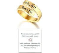 ZenVib Just Breathe Ring For Women, Stainless Steel Spiral Wound Twisted To Relieve Anxiety Bohemian Style lotus Pattern Encourages Gift Jewelry., Stainless Steel, No Gemstone