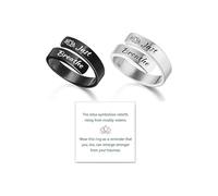 ZenVib Just Breathe Ring For Women, Stainless Steel Spiral Wound Twisted To Relieve Anxiety Bohemian Style lotus Pattern Encourages Gift Jewelry., Stainless Steel, No Gemstone