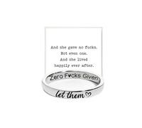 ZenVib Let Them Zero Fcks Given Mantra Ring for Women, Best Friends Engraving, Stackable, Motivation, Friendship, Gift Jewelry, Copper, No Gemstone