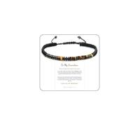 ZenVib To My Granddaughter Rope Weaving Morse Code Bracelet, Black Handmade Braided Natural Stone Birthday Personalized Gifts Jewelry For Women, M, Nylon Rope, no gemstone